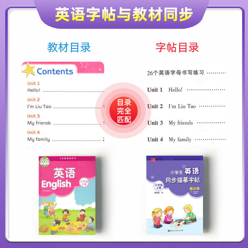 2本[3年级.上册]语文+英语(江苏版) [正版]译林版小学生英语同步描摹字帖三 四 五 六年级上下册字帖初中生英语七高清大图