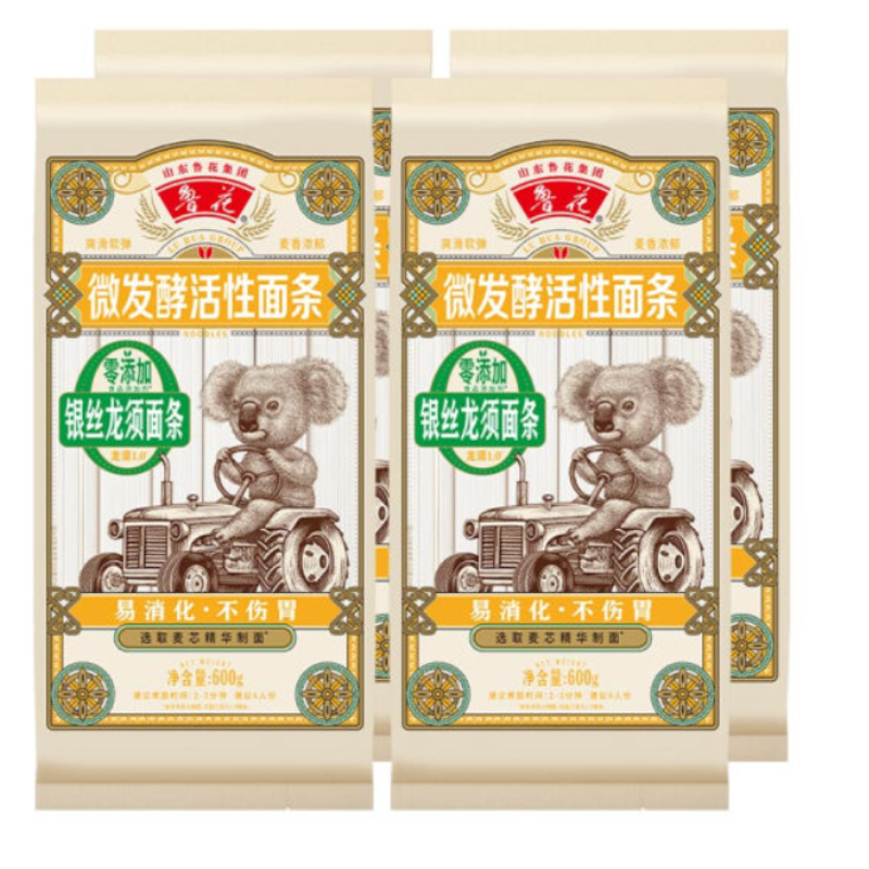 鲁花 考拉系列 银丝龙须面条600g*4高清大图