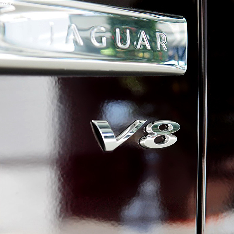 捷豹JAGUAR车贴字标XJ XJL XF V63.0 V85.0车标后尾箱排量标志 捷豹汽车改装专用