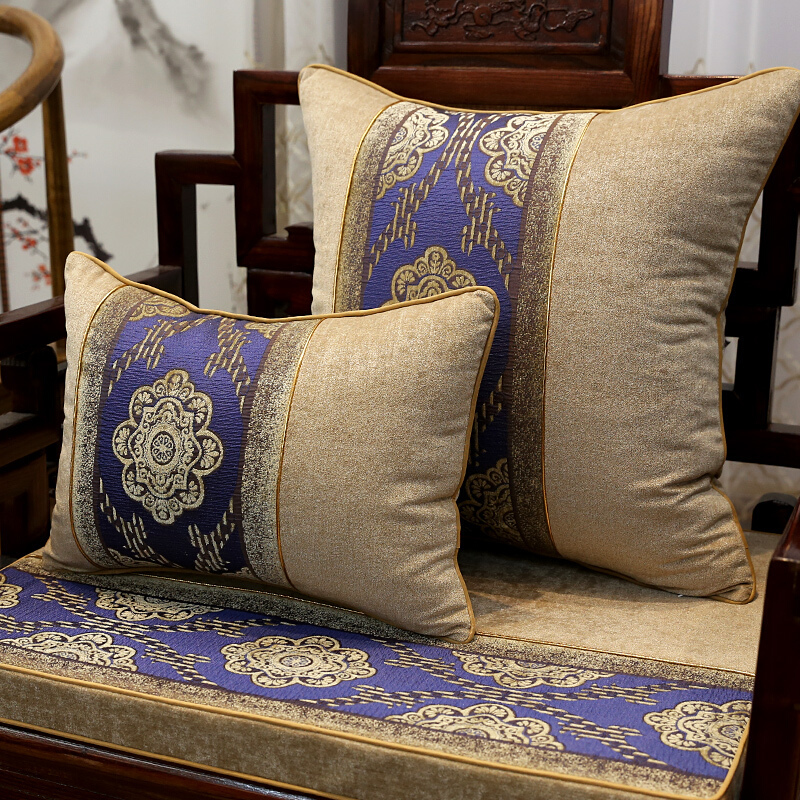 中式古典红木沙垫罗汉床坐垫靠垫实木家具餐圈椅海绵坐垫套定制