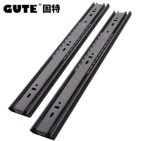 固特GUTE 黑色三节导轨静音滚珠滑轨抽屉轨道 一副价 10寸25cm