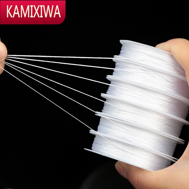 kamixiwa穿珍珠项链用线饰品配件珍珠白色股线串珠手链绳子盒装耐磨