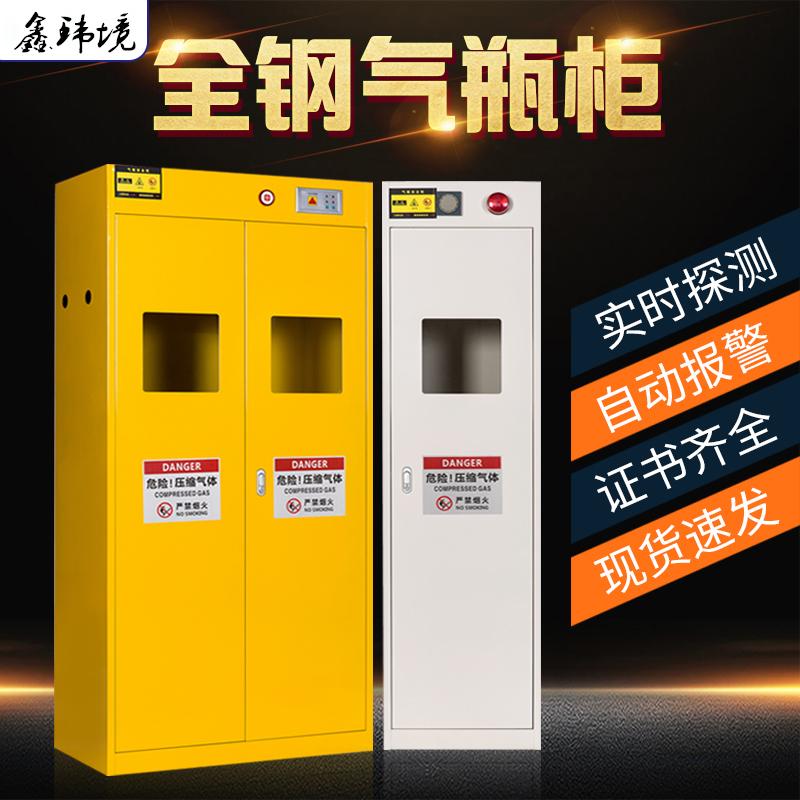 鑫环境 智能报警气瓶柜各种气体防爆防泄漏安全柜单瓶双瓶钢瓶柜乙炔氢气储存柜全钢煤气瓶柜高清大图