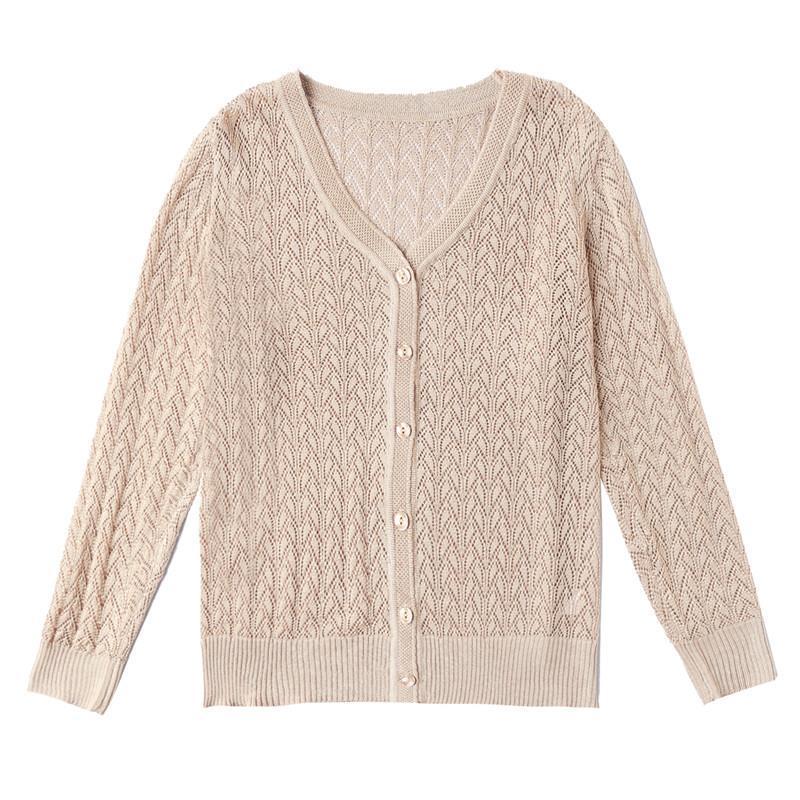 羊毛针织开衫女薄款外搭特大码200斤胖mm秋季宽松针织衫毛衣外套