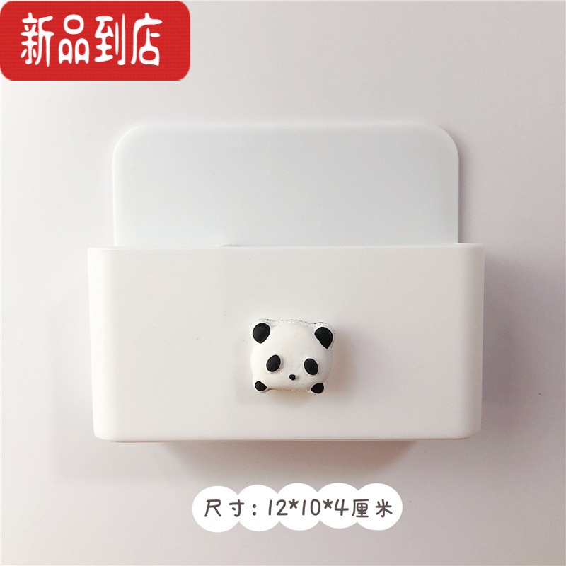 真智力磁吸收纳盒冰箱贴 磁贴卡通熊猫金属挂钩拆快递小刀字母磁性贴 熊猫白色收纳盒(中间挡板可移动) 中磁性玩具