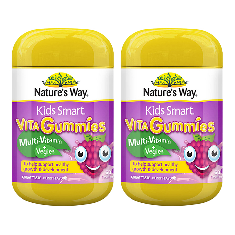 佳思敏(Nature’s Way)儿童复合维生素+蔬菜软糖60粒/瓶装适合2岁以上健康体质新旧包装随机发