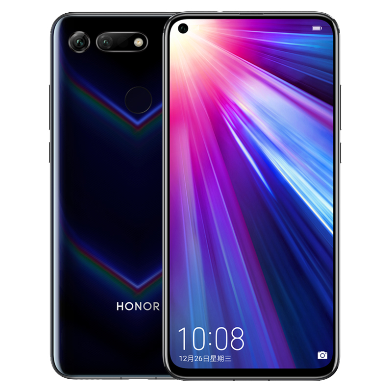 华为/荣耀V20 胡歌同款手机全网通 6GB+128GB 标配版 幻夜黑 移动联通电信4G全面屏手机 双卡双待