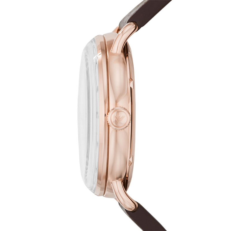 阿玛尼(EMPORIO.ARMANI)手表 皮带全自动镂空机械表男士商务休闲腕表 AR60027高清大图