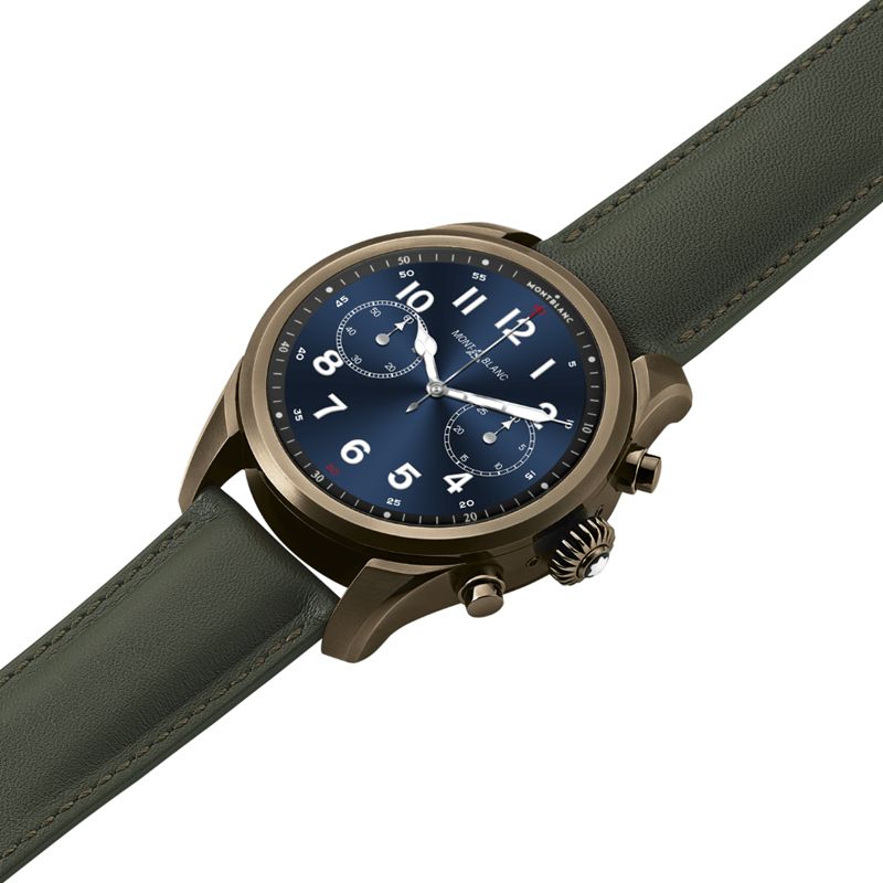 MONTBLANC万宝龙独立通话智能腕表 SUMMIT 2+青铜色精钢及皮革款127681