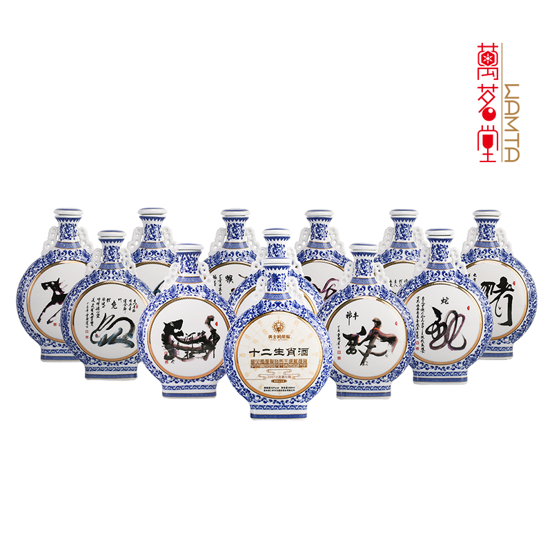 53度勇士的荣耀酒十二生肖大全套 酱香型白酒 500ml*12 整箱装高清大图