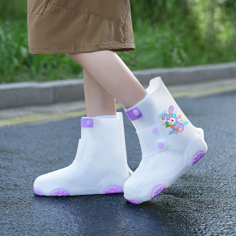 正雨儿童防雪鞋套秋冬防水加厚冬季保暖雪地滑雪脚套玩雪装备雨靴9063高清大图