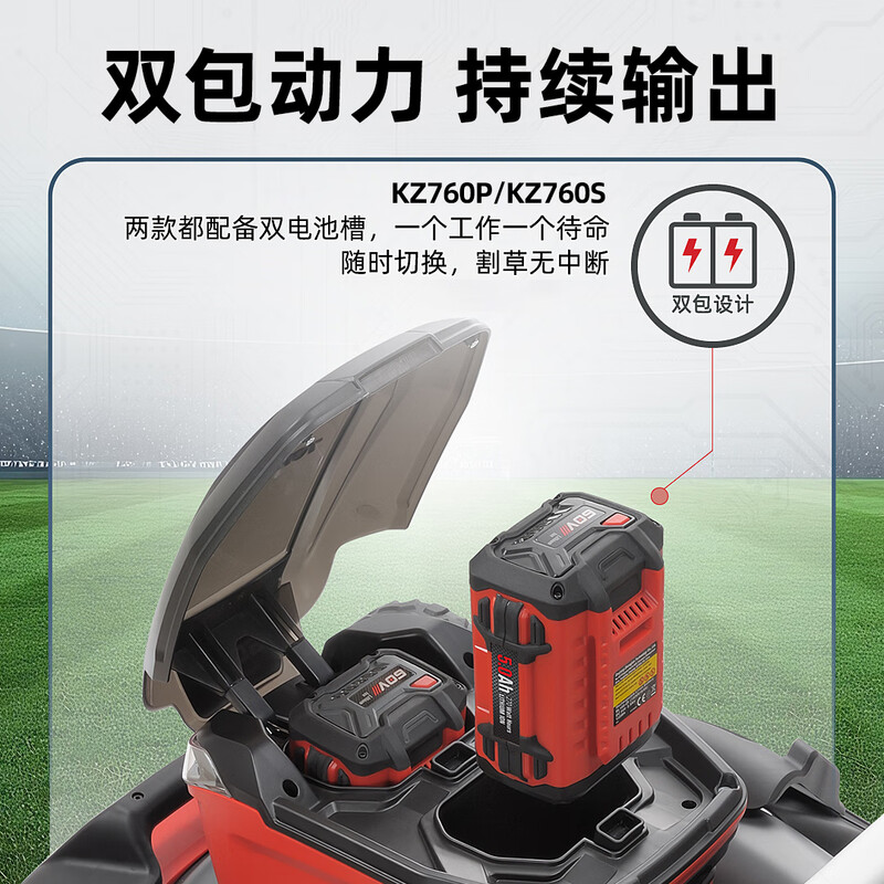 凯姿(KAZZ)割草机充电式手推除草机大功率锂电池草坪修剪机电动打草机60V KZ760P(单电) 单位:台高清大图