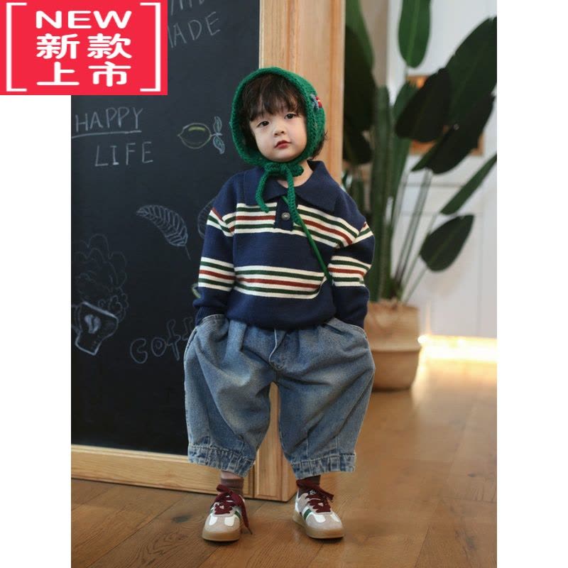 可莉允砚台家韩版儿童牛仔裤男童加绒裤子宝宝哈伦保暖裤女童洋气秋冬款图片