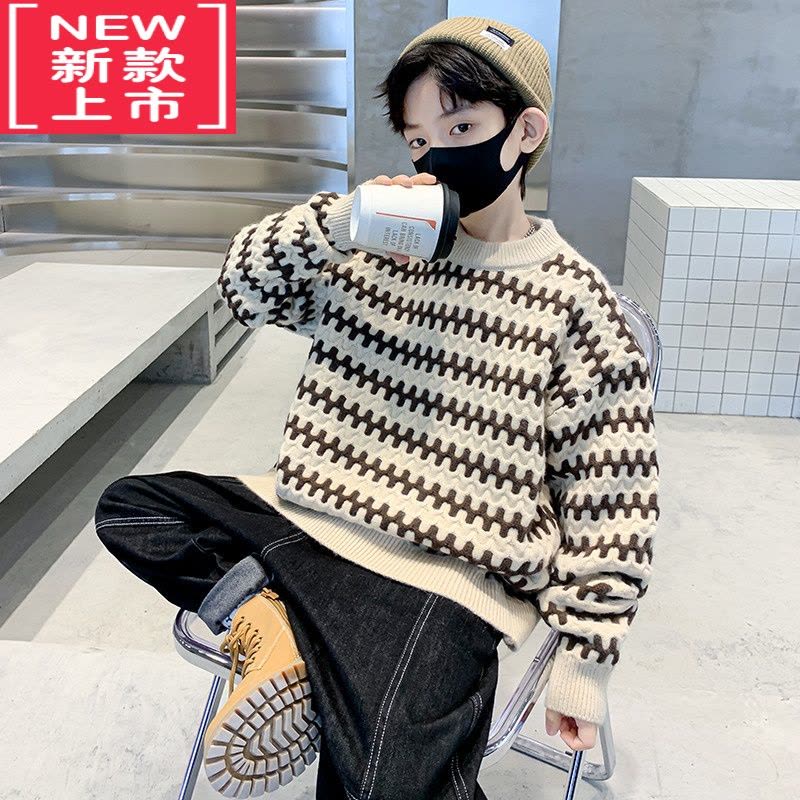 可莉允男童加厚毛衣秋冬2022新款儿童冬季韩系打底针织衫中大童洋气炸街图片