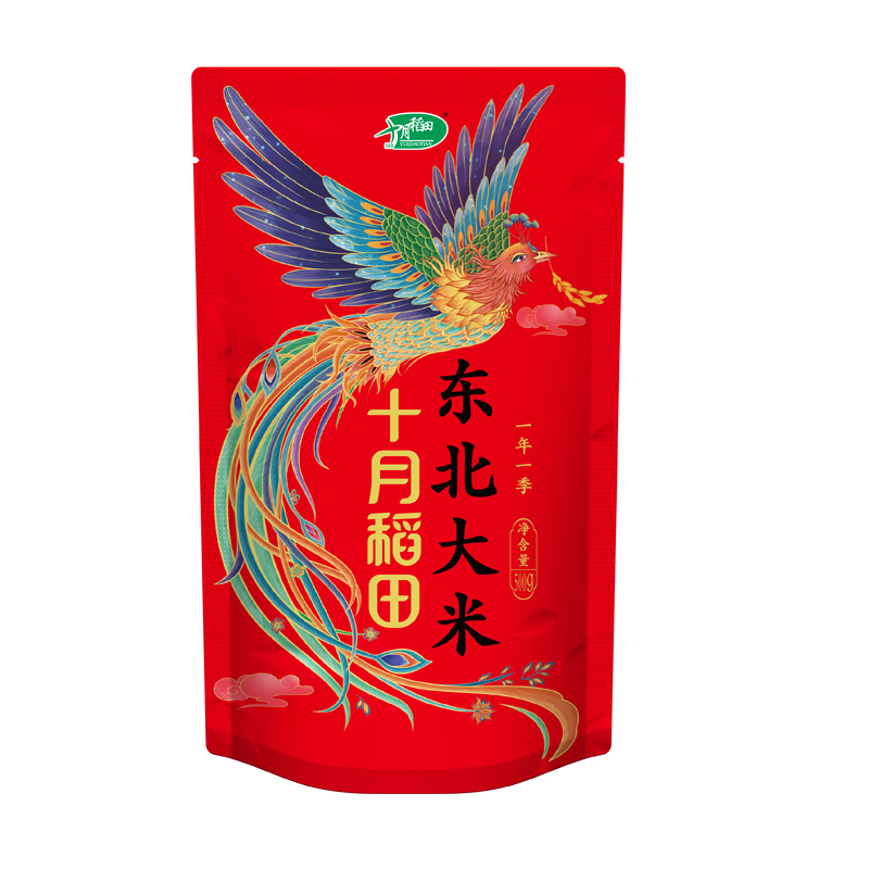 十月稻田凤凰呈祥东北大米500g高清大图
