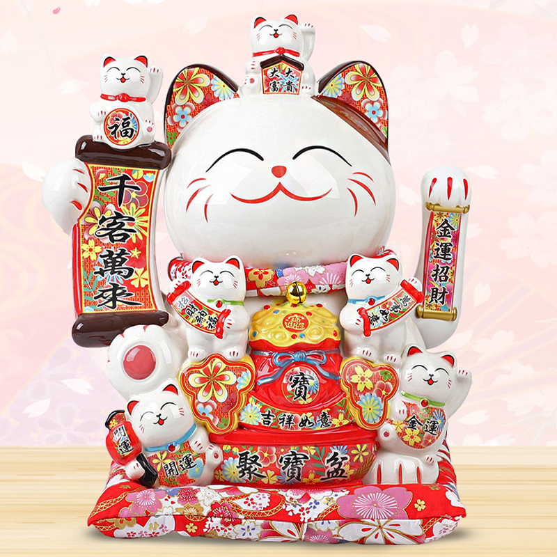 16寸 千客万来 电动摇手招财猫