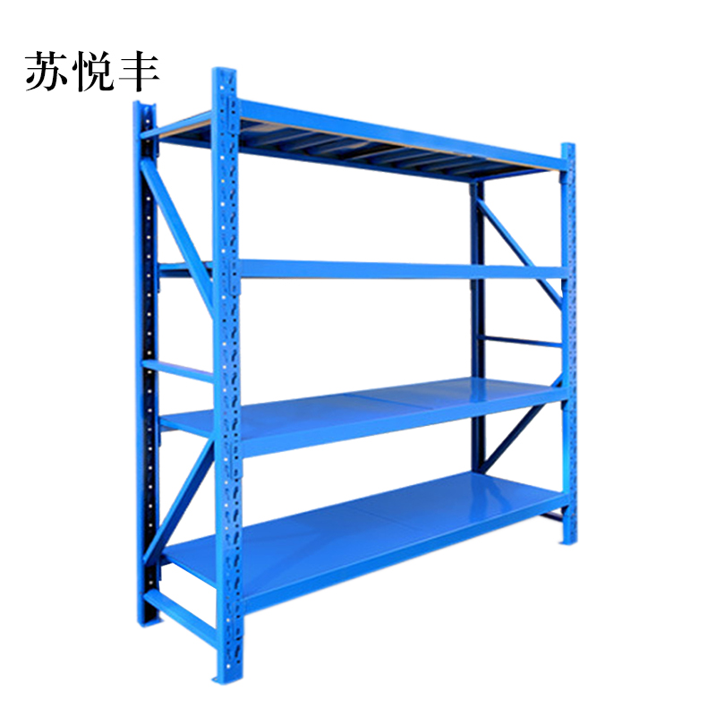 苏悦丰承重200kg货架置物架钢制货架蓝色主架长200宽60高200CM