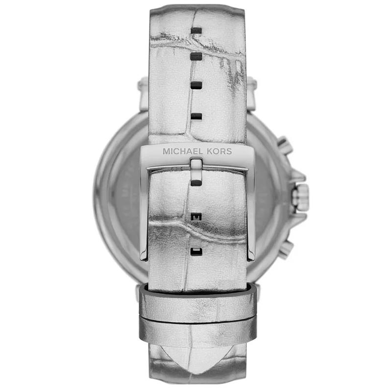 Michael Kors 女士石英计时银色金属皮质表带腕表高清大图