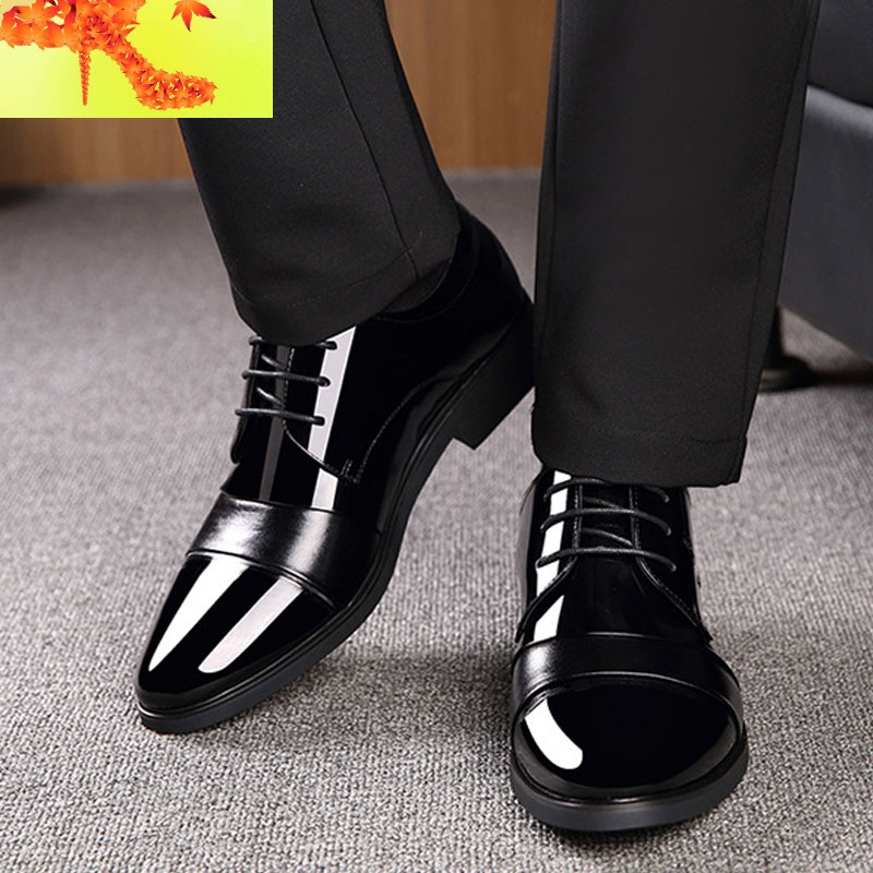 新郎内增高结婚礼鞋韩版春季商务皮鞋青年男士休闲英伦西装鞋伴郎简畅