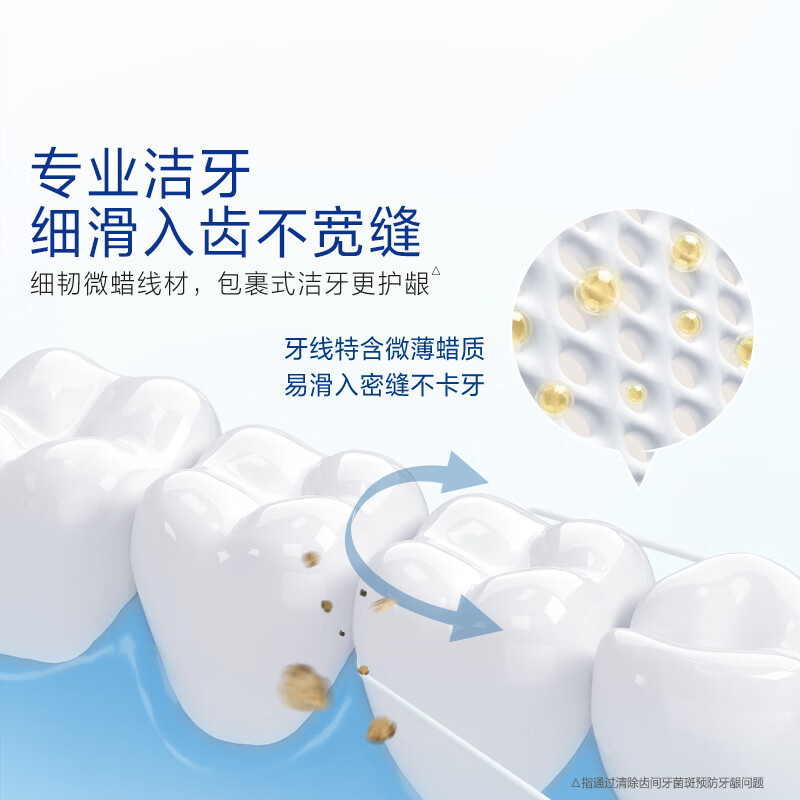 欧乐B(Oral-B) 微蜡牙线超细便携 50m*4盒装牙签细滑扁牙线高清大图