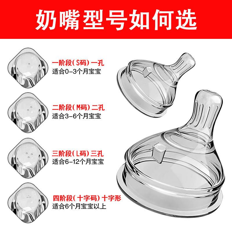 方形奶嘴鸭嘴吸管吸嘴硅胶扁头奶嘴6cm偏中心奶嘴方形奶瓶配件 第一阶段(0-3个月)S码 (原装正品)1个装