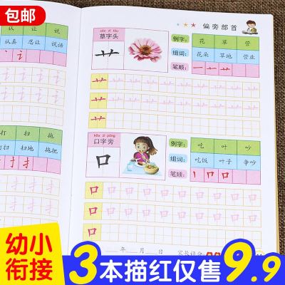 笔画笔顺偏旁部首汉字描红本全套3册幼儿园天天练学前中班大班早教启蒙幼儿铅笔描红练字帖3 5 6岁学龄前儿童初学者宝宝 无著 摘要书评在线阅读 苏宁易购图书