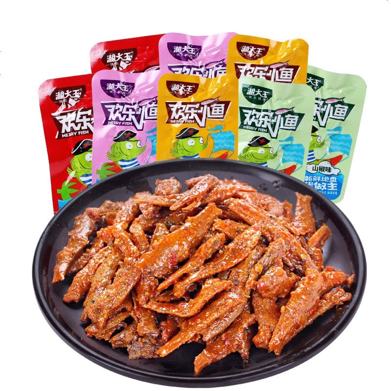 湘大王欢乐小鱼干即食小鱼干特产毛毛鱼麻辣休闲网红食 湘大王小鱼40包组合