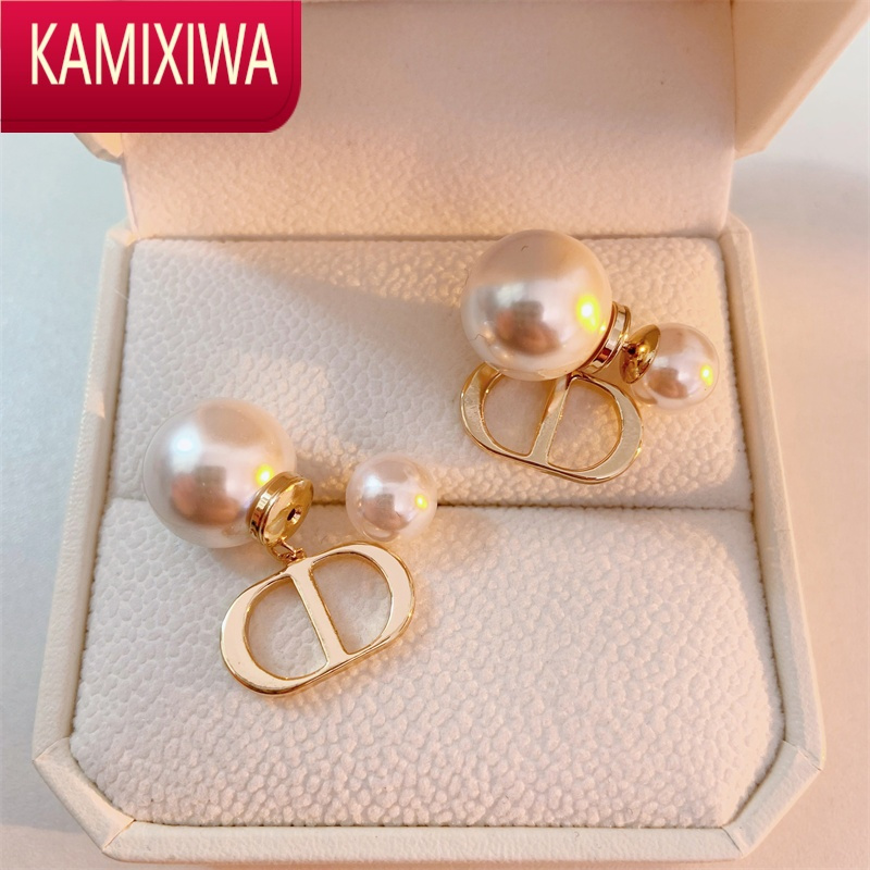 KAMIXIWAbabyDCD珍珠耳环小香风一款两戴金色轻奢复古ins网红耳钉潮