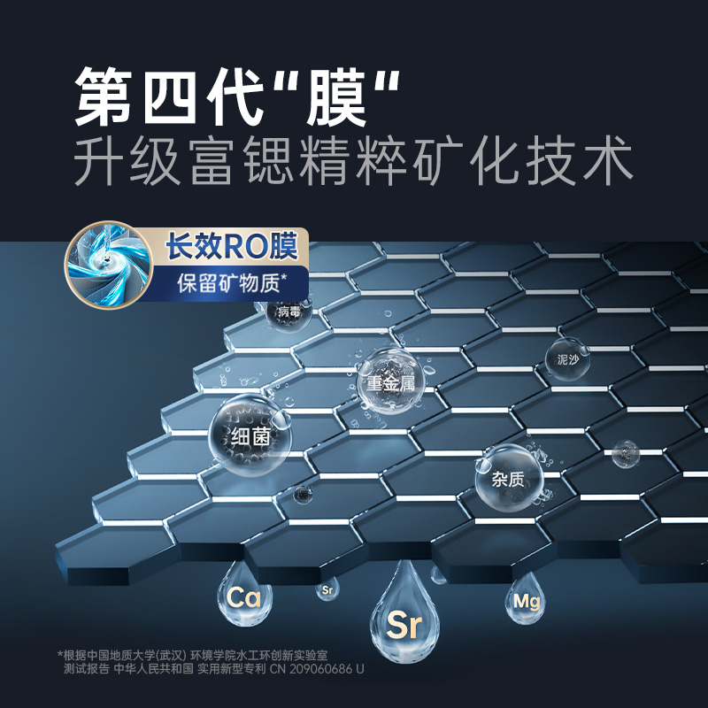 全时护航纯净好水;体积小巧不占空间;复合滤芯RO反渗透膜;