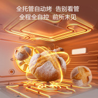 老板(Robam)[AI全自动烹饪]蒸烤箱一体机嵌入式 幻彩屏搪瓷内胆 55L大容量 蒸烤炸三合一 C9076A-L1