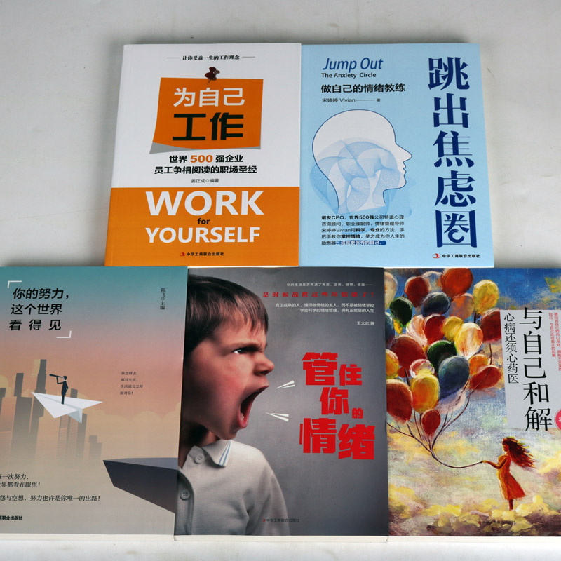[正版]做自己的心理管理员全套5册管住你的情绪跳出焦虑圈为自己工作你的努力这个世界看得见职场心理学情绪管理学成功学中华高清大图