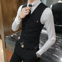 美师理店型师酒吧KTV服务员工作服男士修身时尚马甲坎肩