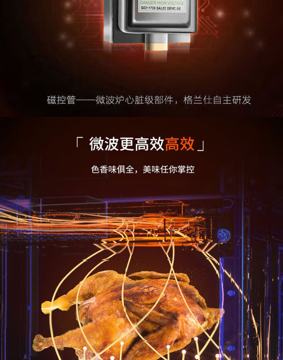 格兰仕(Galanz)家用微波炉 700W智能按键操控 20L大容量 精准控温微晶加热面板N9W-SF20(单位:台)高清大图