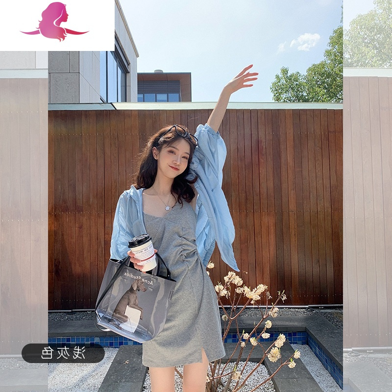 艳如飞黑色吊带连衣裙开衩褶皱侧开叉轻熟风性感流行赫本小黑裙子女春秋连衣裙