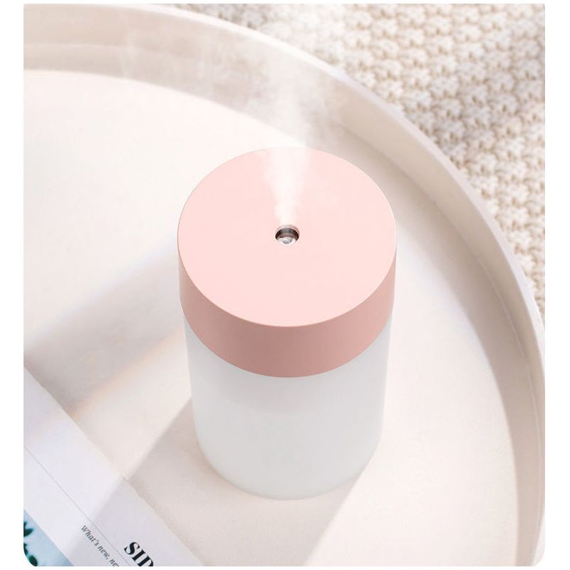小型家用静音usb加湿器 空调大雾量喷雾加湿器香薰精油车载补水器|简约款-白色 加湿器+2棉棒+柠檬精油