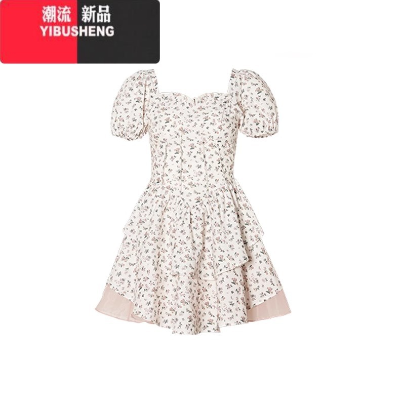 YIBUSHENG法式仙女蝴蝶结连衣裙女季高级感气质蓬蓬公主裙收腰小个子短裙高清大图