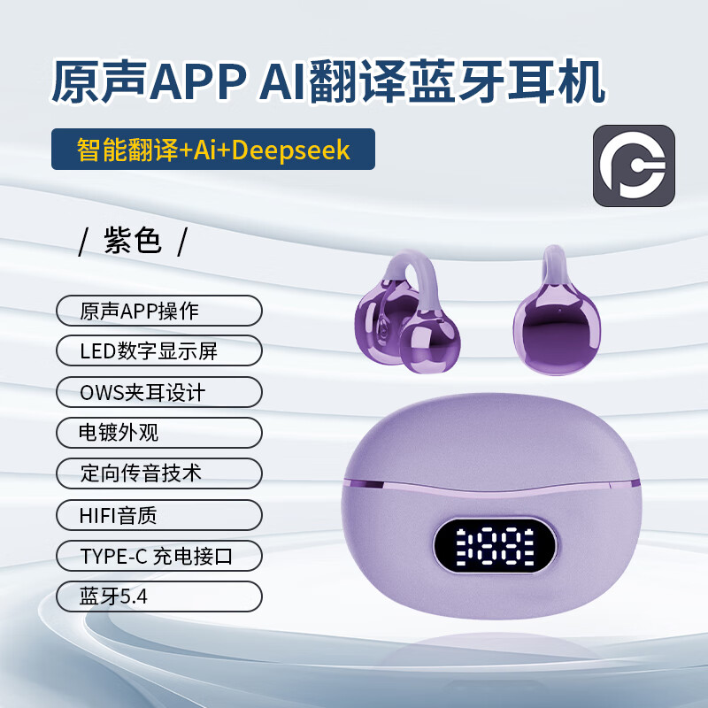 sayrelances塞尔兰斯 AI翻译降噪蓝牙耳机T12 AI高清大图