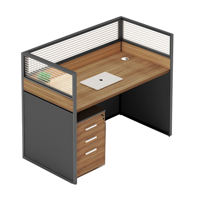 东业家具屏风工位办公桌LY-04单人位电脑桌