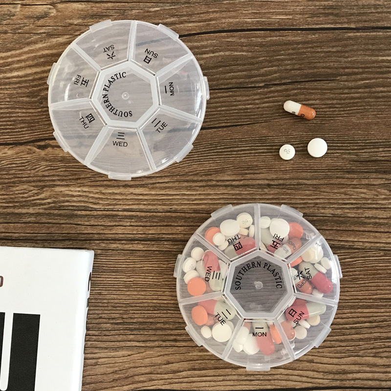 权夫人小药盒药品收纳盒分装薬盒随身药片药丸盒高清大图