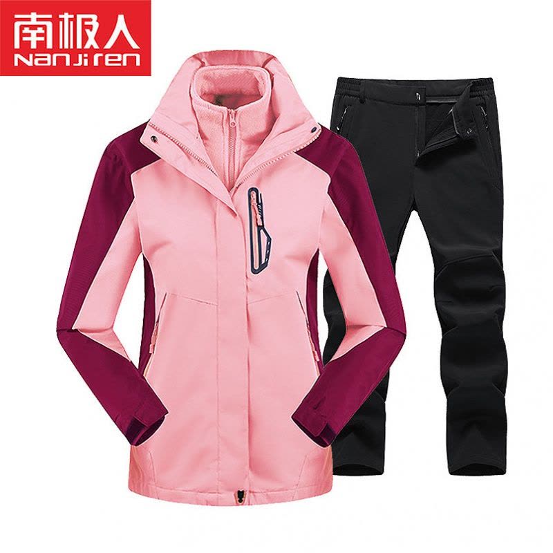 冲锋衣男潮冲锋衣女秋冬款情侣套装三合一加绒防风防水保暖图片