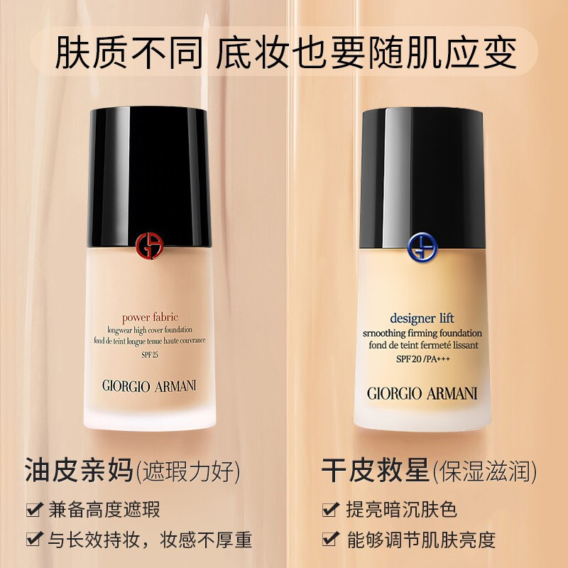 ARMANI阿玛尼大师粉底液30ml蓝标[3号]新旧版 干皮粉底液保湿滋养提亮肤色均匀遮瑕清透奶油肌高清大图