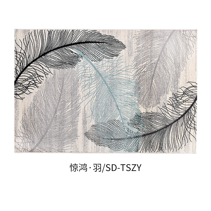 东升ins地毯北欧卧室满铺网红床边毯少女书房简约现代客厅茶几垫惊鸿·羽SD-TSZY-1