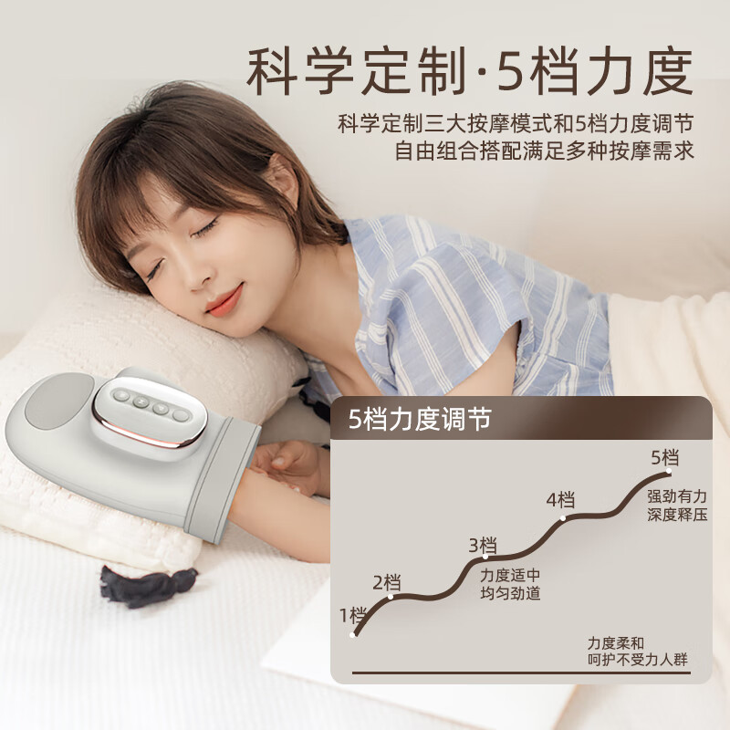 摩飞电器 按摩仪腱鞘关节经络热敷揉捏 浅灰色 全包裹气囊+恒温热敷 MR3301高清大图