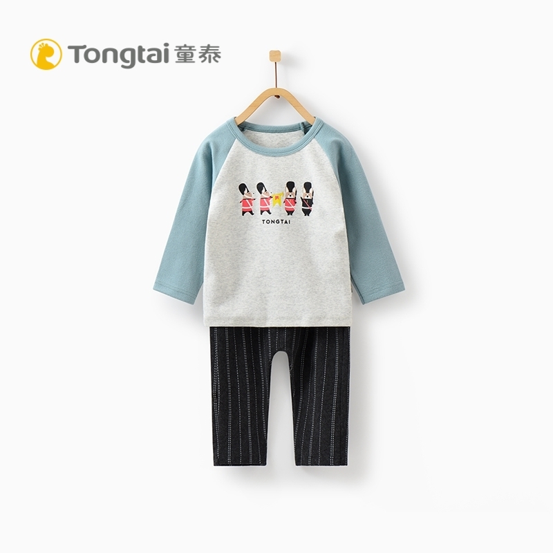 童泰秋季新款婴儿衣服套头外出服1-5岁男女宝宝圆领上衣休闲套装
