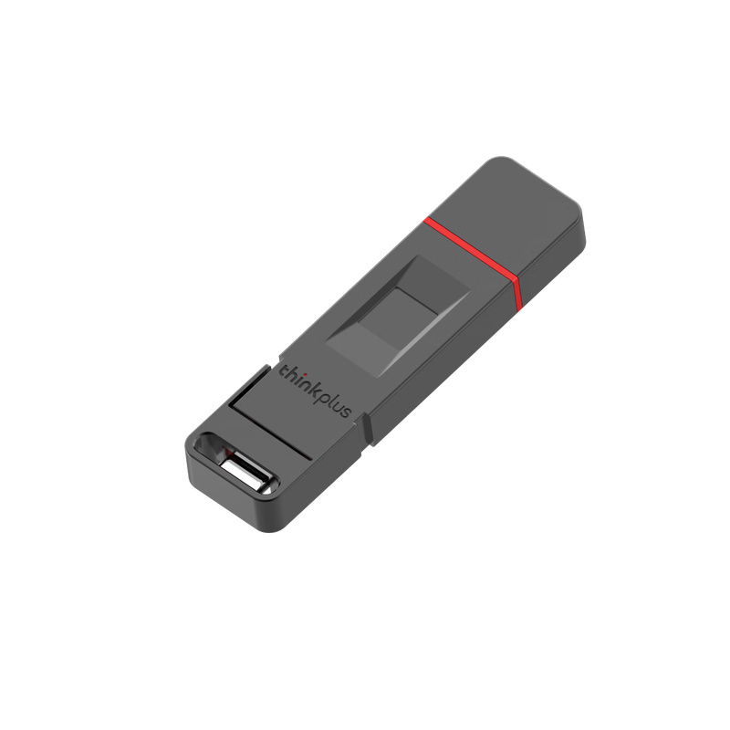联想ThinkPlus 指纹加密U盘 USB3.2&Type-C双接口手机电脑两用防泄密U盘FU100 灰色 128GB高清大图
