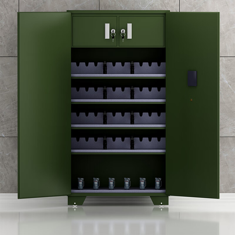 臻远 ZY-QXG-06管制器械存放柜加厚密码锁铁皮柜绿色 1000*500*1800高清大图