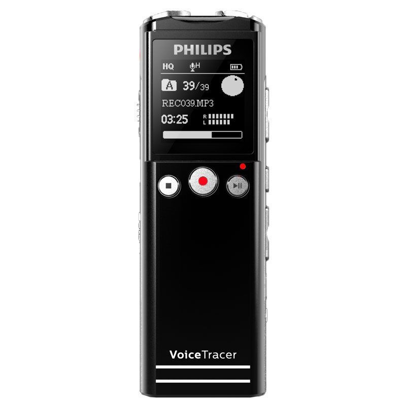 飞利浦(PHILIPS)VTR6200录音笔大容量学生上课用专业高清降噪商务会议录音器便携式随身智能随身学生小巧 黑色
