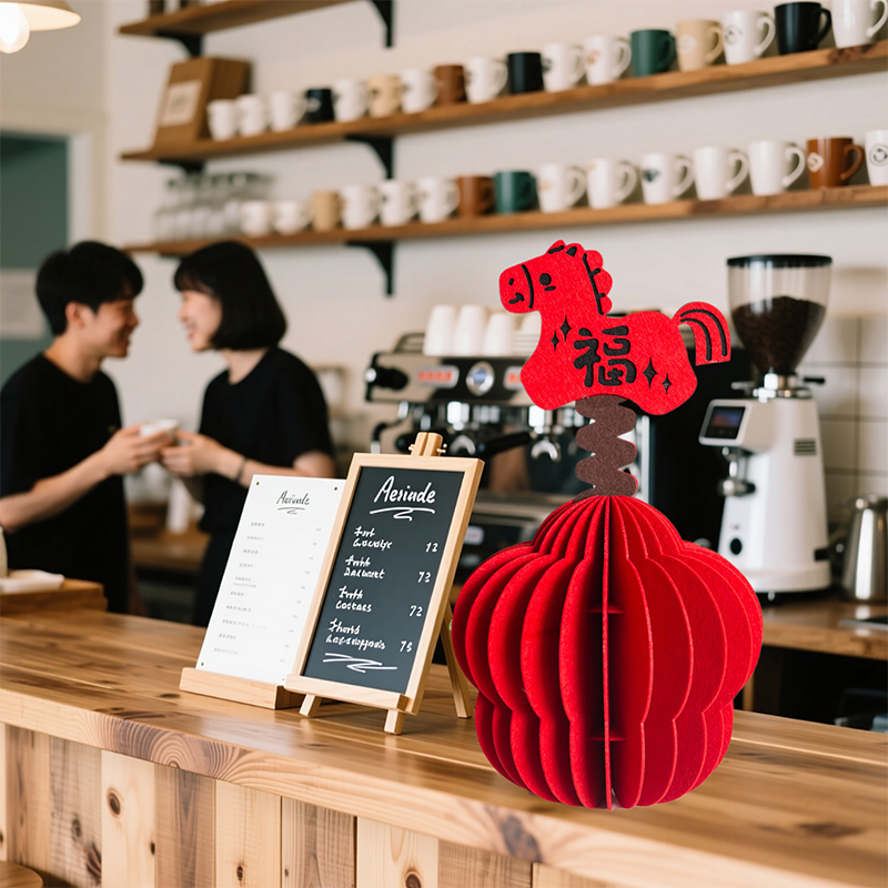 智美环球 2026马年装饰品居家布艺立体摆件 [两个]福字摇摇马摆件高清大图