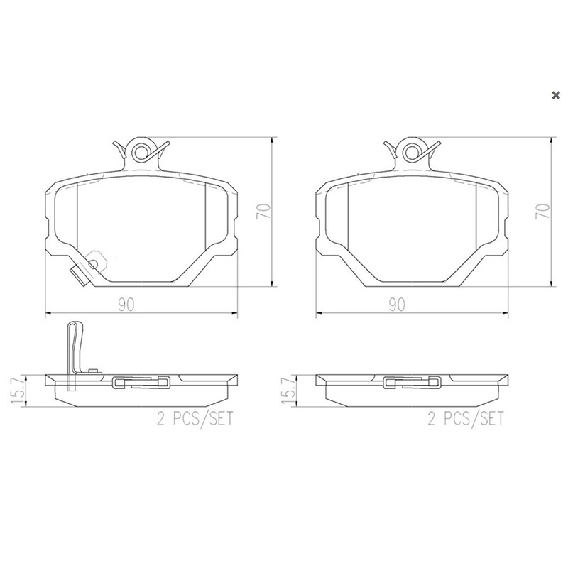 布雷博(brembo)前片.陶瓷P50038N适配09-15款奔驰Fortwo 1.0L/ 1.0T