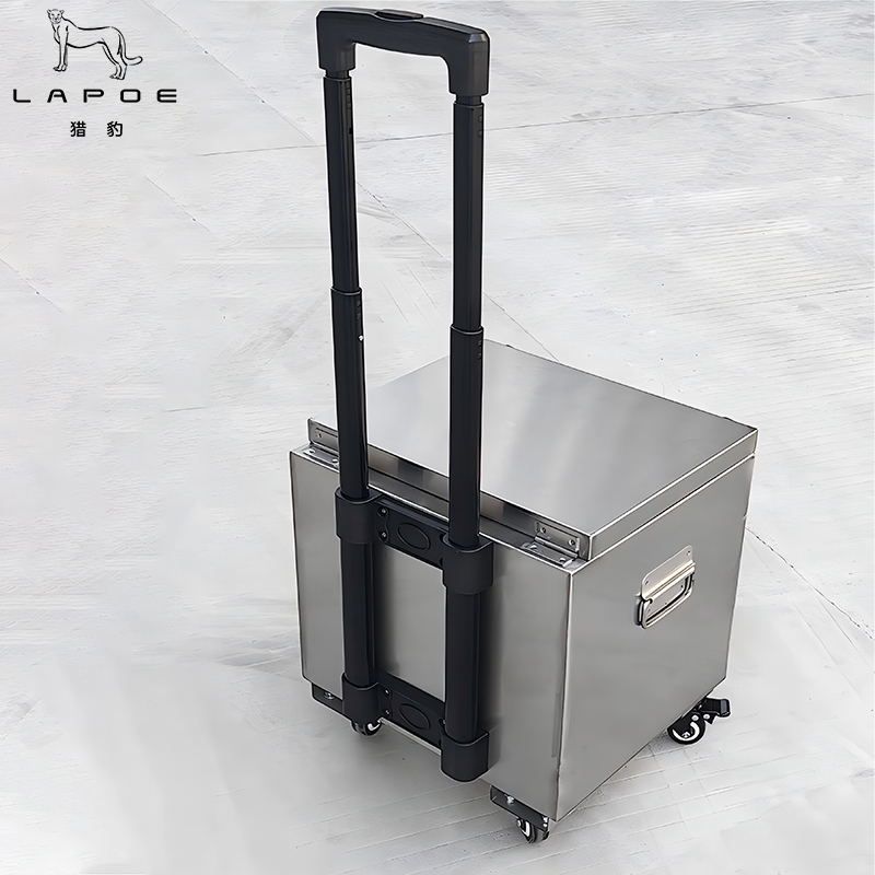 猎豹 不锈钢拉杆工具箱大号双层工具箱60x35x35cm/个高清大图